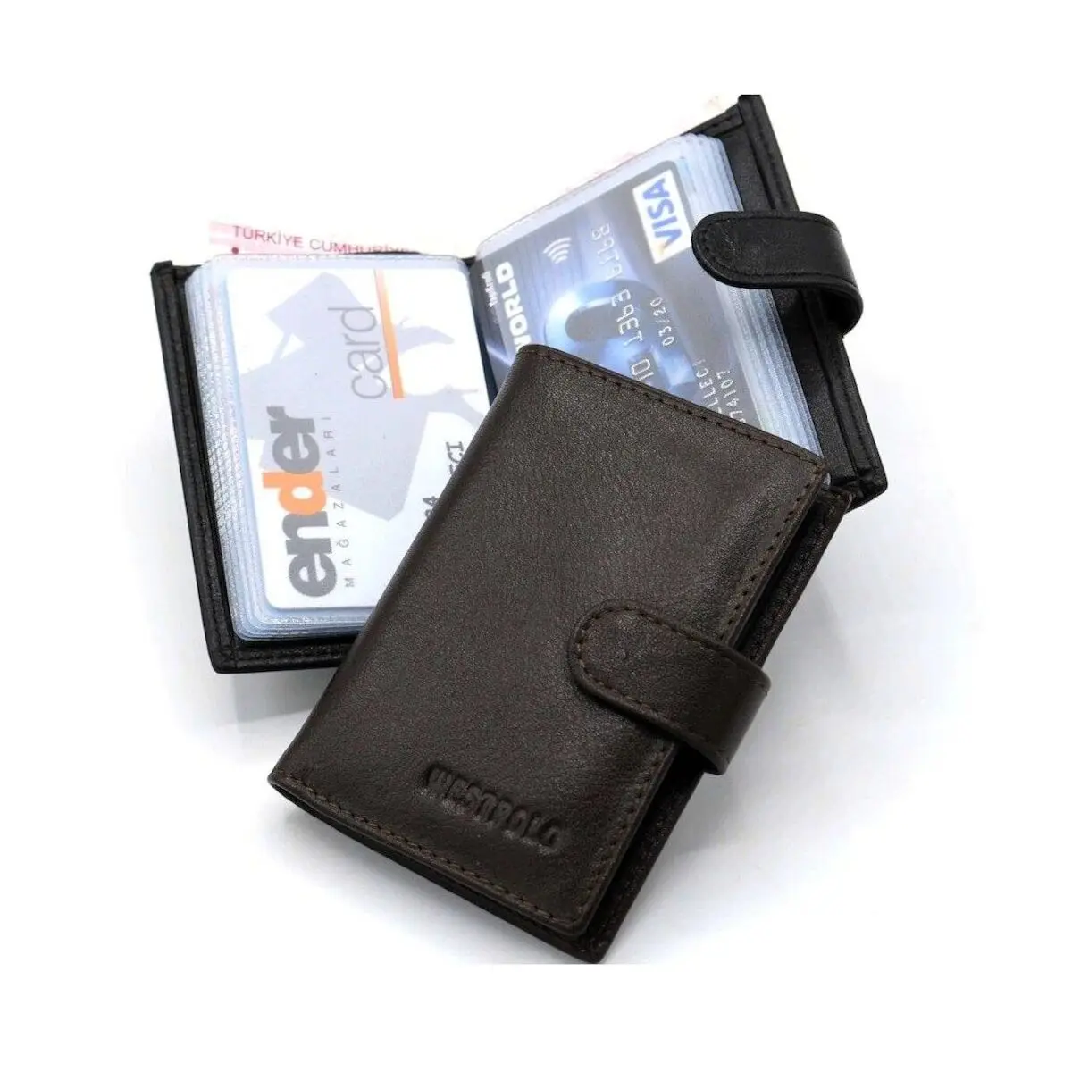 

100% Genuine Leather Men Wallet Coin Purse Small Mini Card Holder Chain PORTFOLIO Portomonee Male Walet Pocket