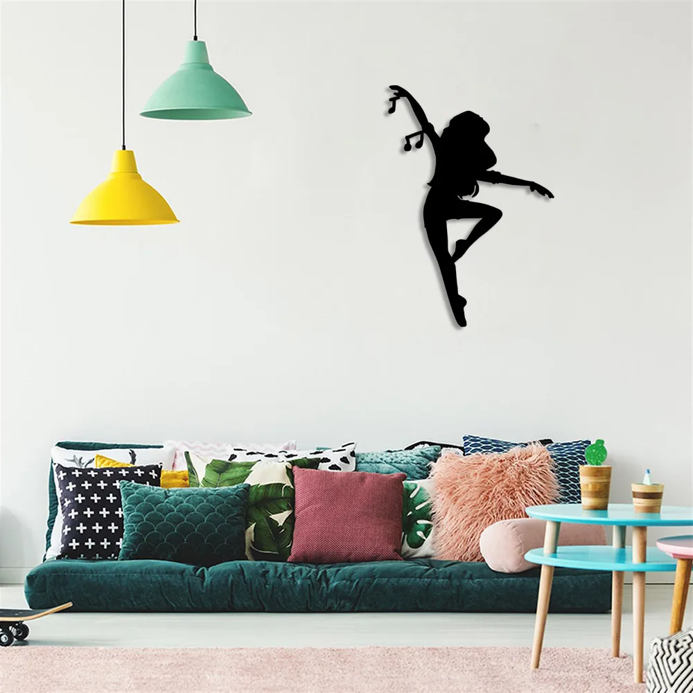 Woman Dancing on One Leg Wall Room Home Accessory Wooden Table 34x50cm