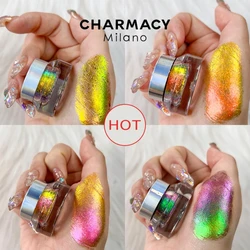 CHARMACY New 10 Color Multichrome Gel Eyeshadow Chameleon Shiny Gel Eyeshadows Flakes Gel Eye Makeup Duochrome Glitter Eye