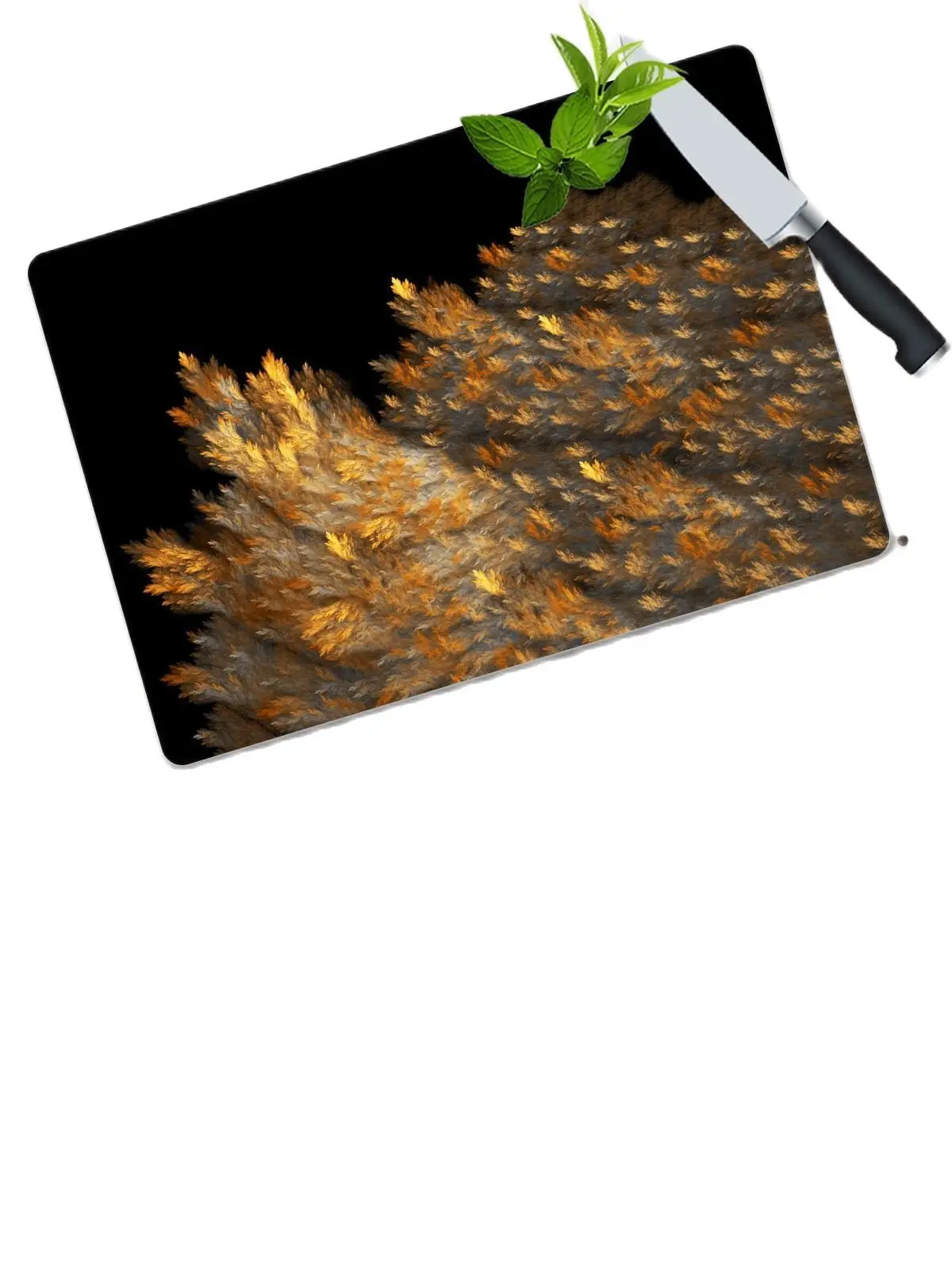 Cutting Board Tempered Glass Chopping Blocks Cutting Kitchen tools Gold leaf Decorated Cut Plate Cheese Meat Vegetable Fruit