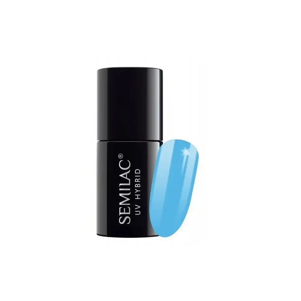 Semilac Warm Blue 270 semi-permanent cover, UV hybrid nail polish texture Gel