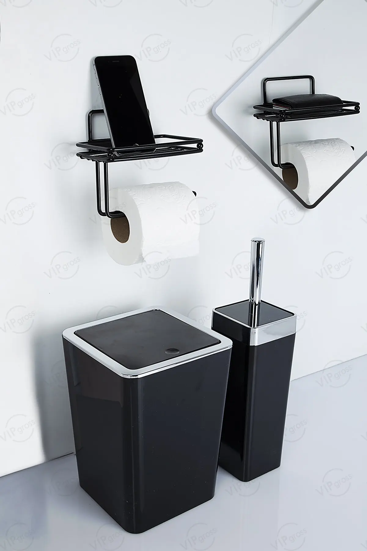 Toilet Paper Roll And Phone Holder Bathroom Accessories Design Metal Products Towel Holder Bathroom Hanger Self Adhesive