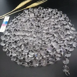 5Meters Garland Strand Hanging Acrylic Crystal Octagonal Bead Curtain Diamond Chains Party Christmas Tree Centerpiece DIY Party