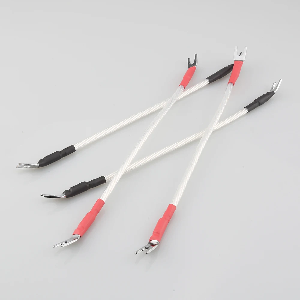 High Quality Audiocrast JUMPER LINKS 4 x 20cm HIFI Jumper Cable OFC Speaker Cable Pure Copper Spade Plugs to Spades