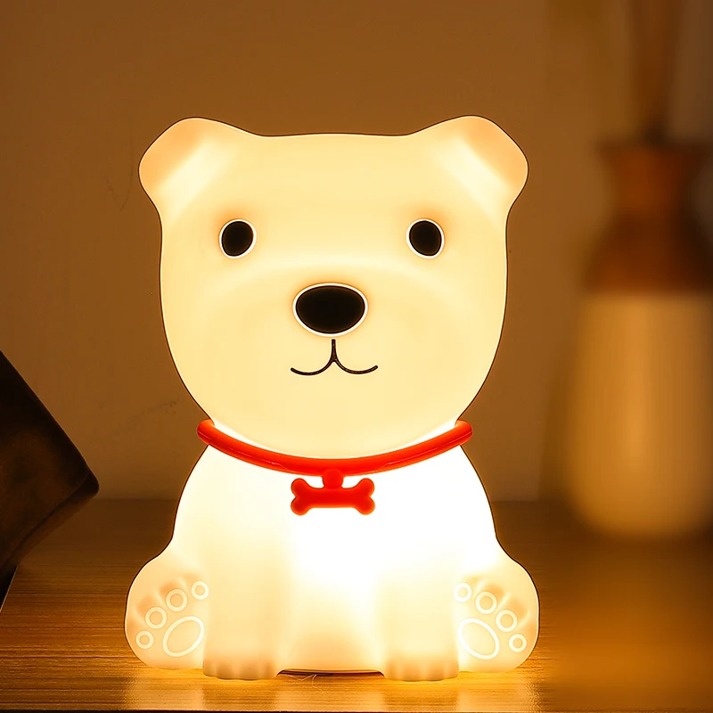 LED Children Night Light Sensor Lights Lampe Dog Remote Control  Table Lamp Bedroom Decoration Baby Kids Christmas Kawaii Gifts