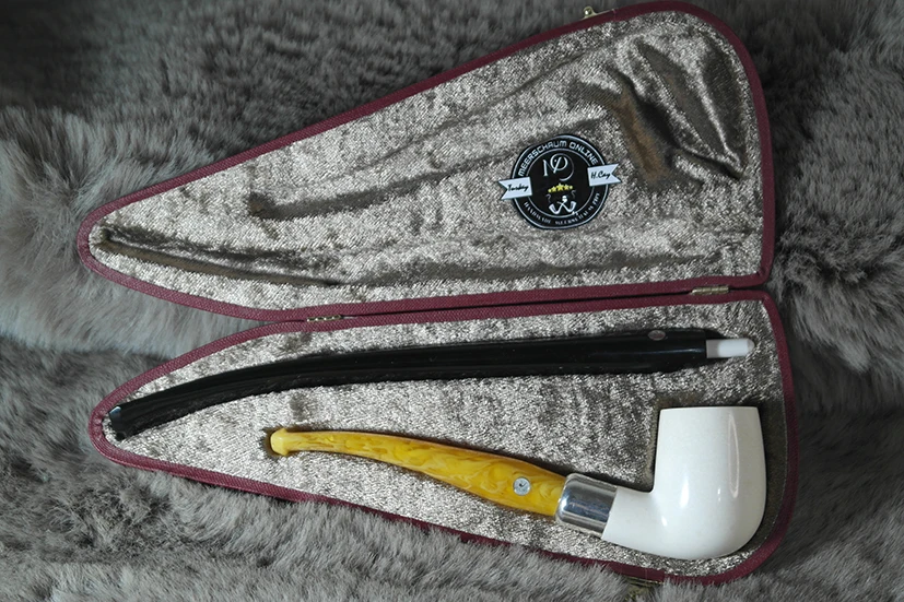 

Handmade Block Meerschaum Two mountpiece pipe