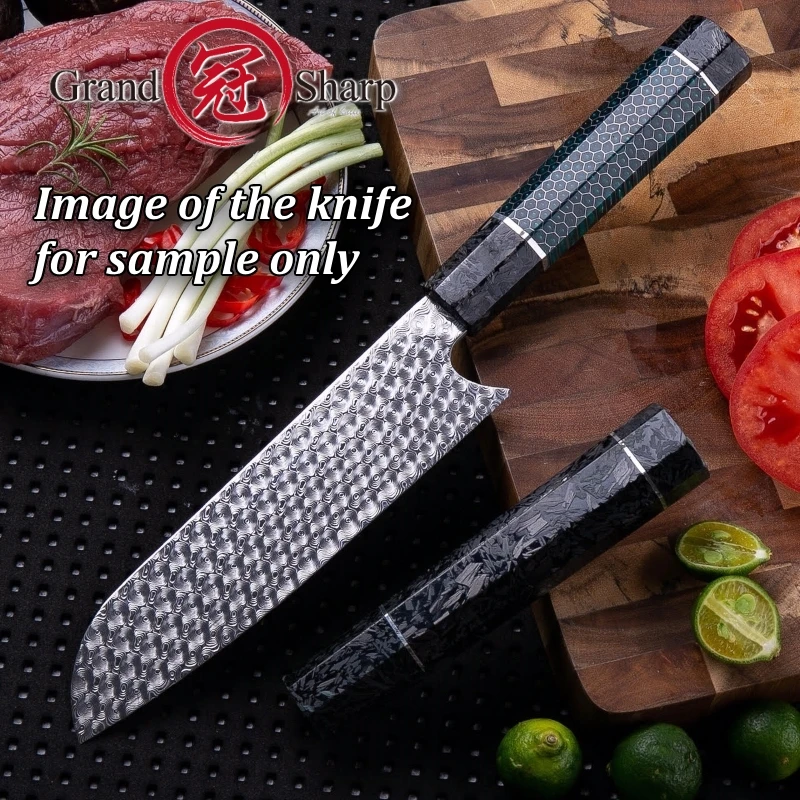 NEW Design DIY Knife handle Kitchen knife Parts Carbon Fiber Fluorescence Material Octagonal Shape Handle Dropshipping Product