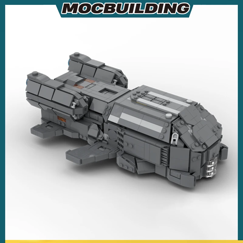 MOC Building Block Online Game Elite Dangerous Type 7 Science Fiction Spacecraft 1:300 Scale DIY Assembled Model Toys 1277PCS