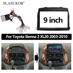 9-calowy Android zestaw rama samochodu Audio Panel powięzi kabel do Toyota Sienna 2 XL20 2003 - 2010 Android duży ekran ramka Radio samochodowe