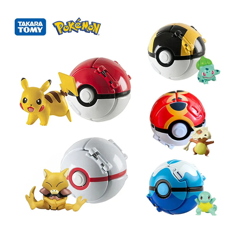 18 Style New Pokemon Pokeball Anime Action Figurse Pikachu Squirtle Pocket Monster Variant Pokémon Elf Ball Model Toys Kids Gift