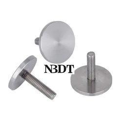 12Pcs 304 Stainless Steel M6 M8 M10 Threaded Bolt Round Laser Effect Flat Disc Flange Acrylic Glass Handrail Fastener Tabletop