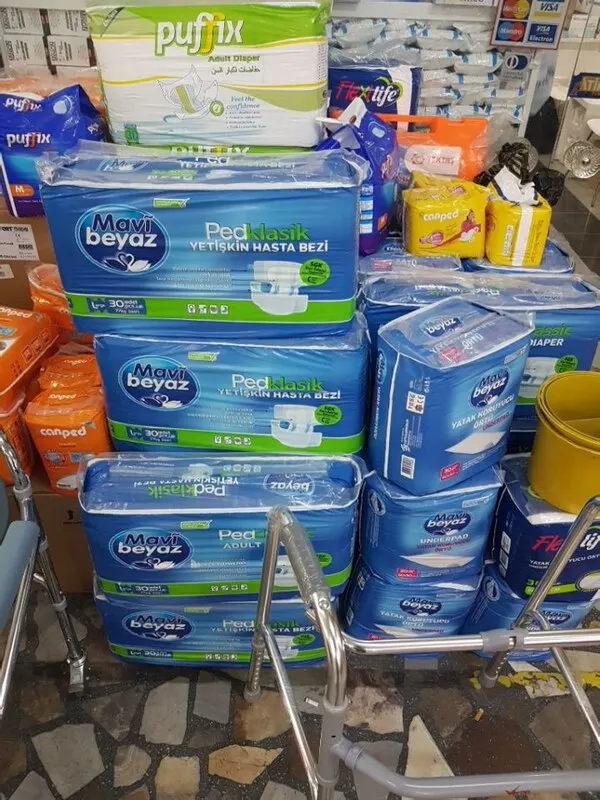 Blue White Pad Absorbent Panty Diaper Medium Size Medium 1x (30 Pieces) Handicapped Defective Parity Soft Diaper Hygienic image 5