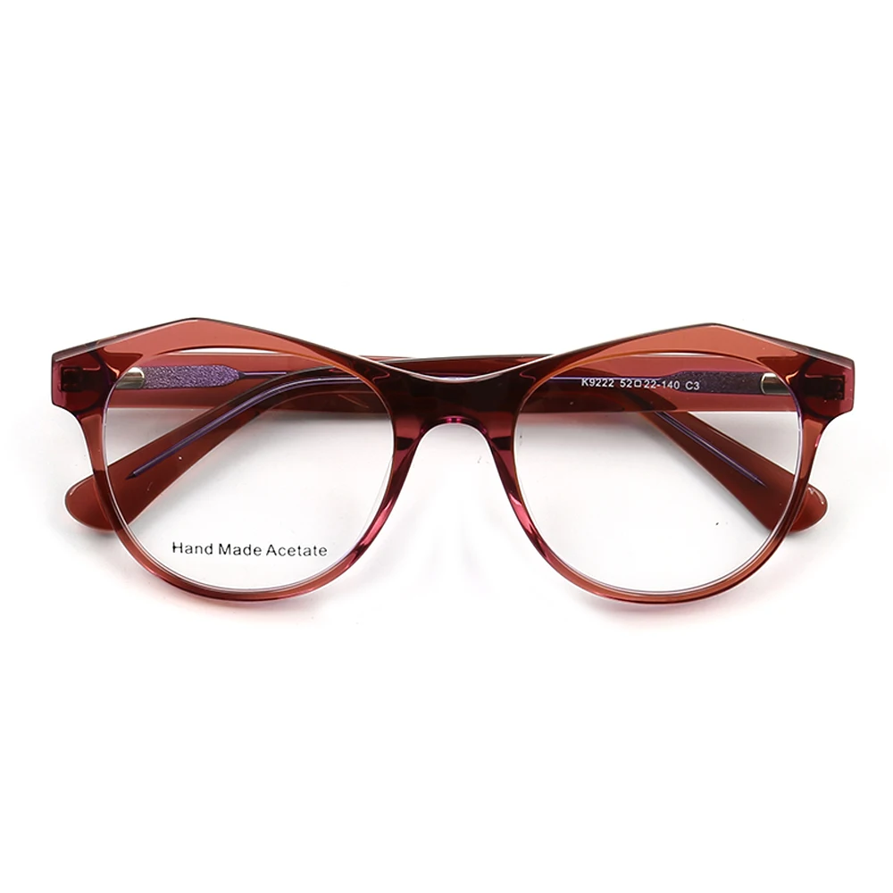 Women Round Optical eyeglass Frames men Fashion Special acetate Eyeglasses Frames vintage retro glasses frames light brown green