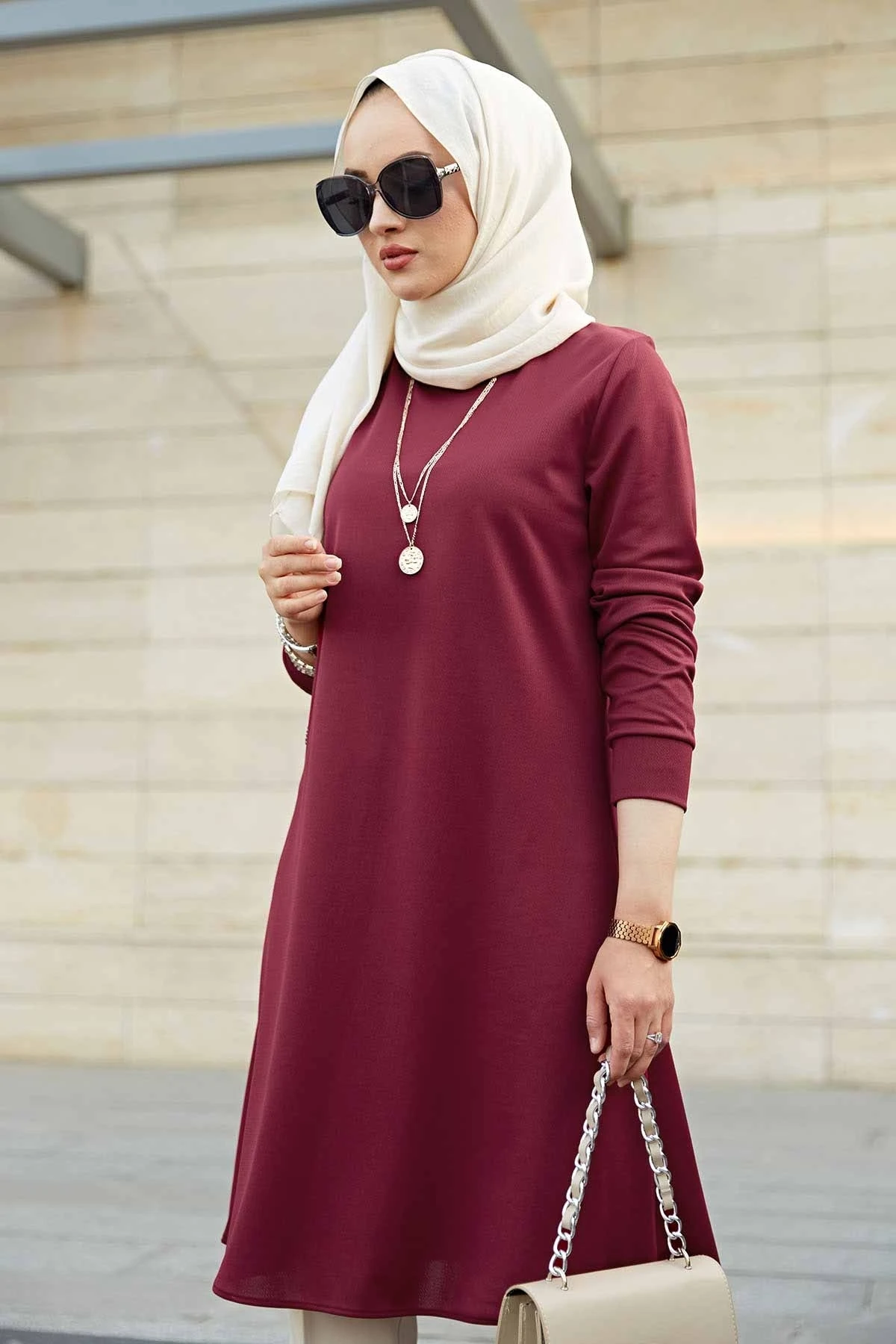 Classic Edna Tunic Hijab Tunic Muslim Women Fashion Fabric Arabia Dubai Europe Moroccan Turkey Long Women Tops Abaya Muslim Tops