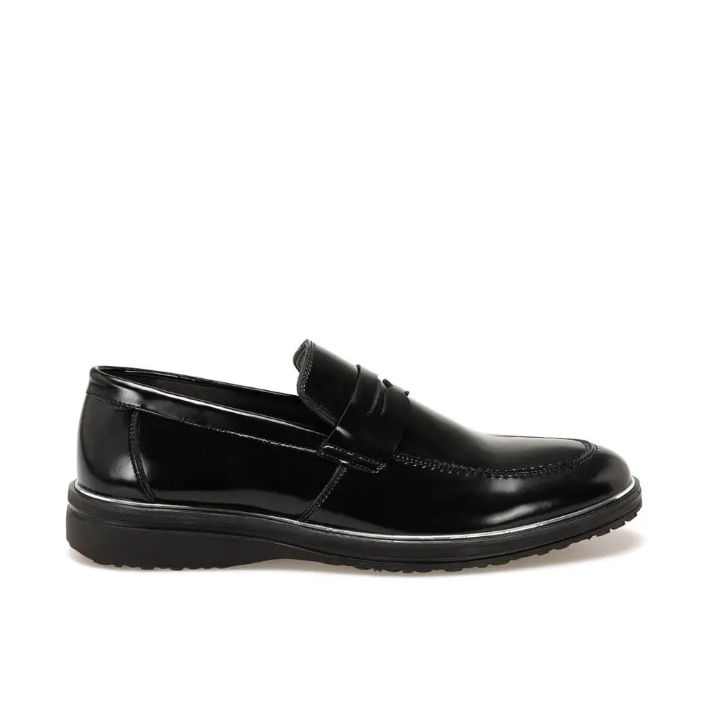 2021 men's black faux leather shoes head leather soft non-slip rubber loafers man casual leather