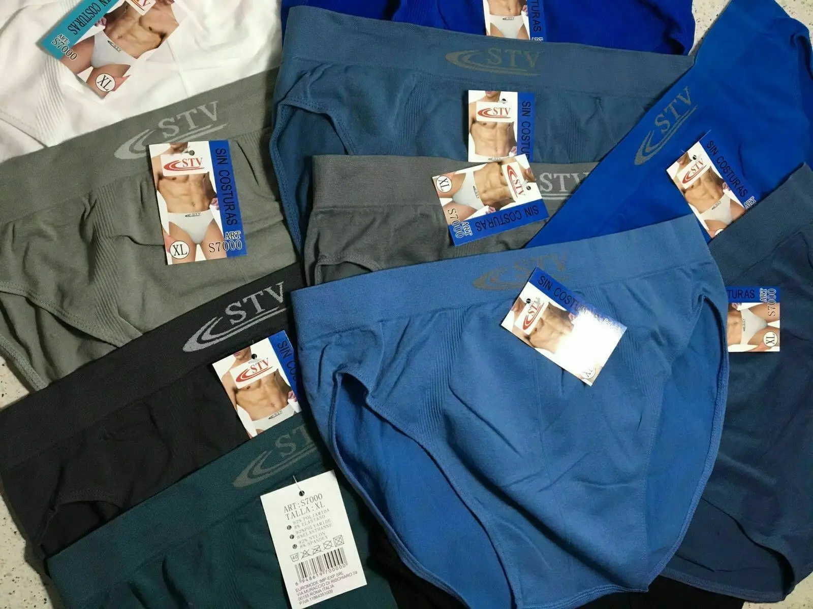 Pack of 12 Stv Briefs Size M-L-Xl-Xxl-Xxxl Seamless Men's Slip Underwear