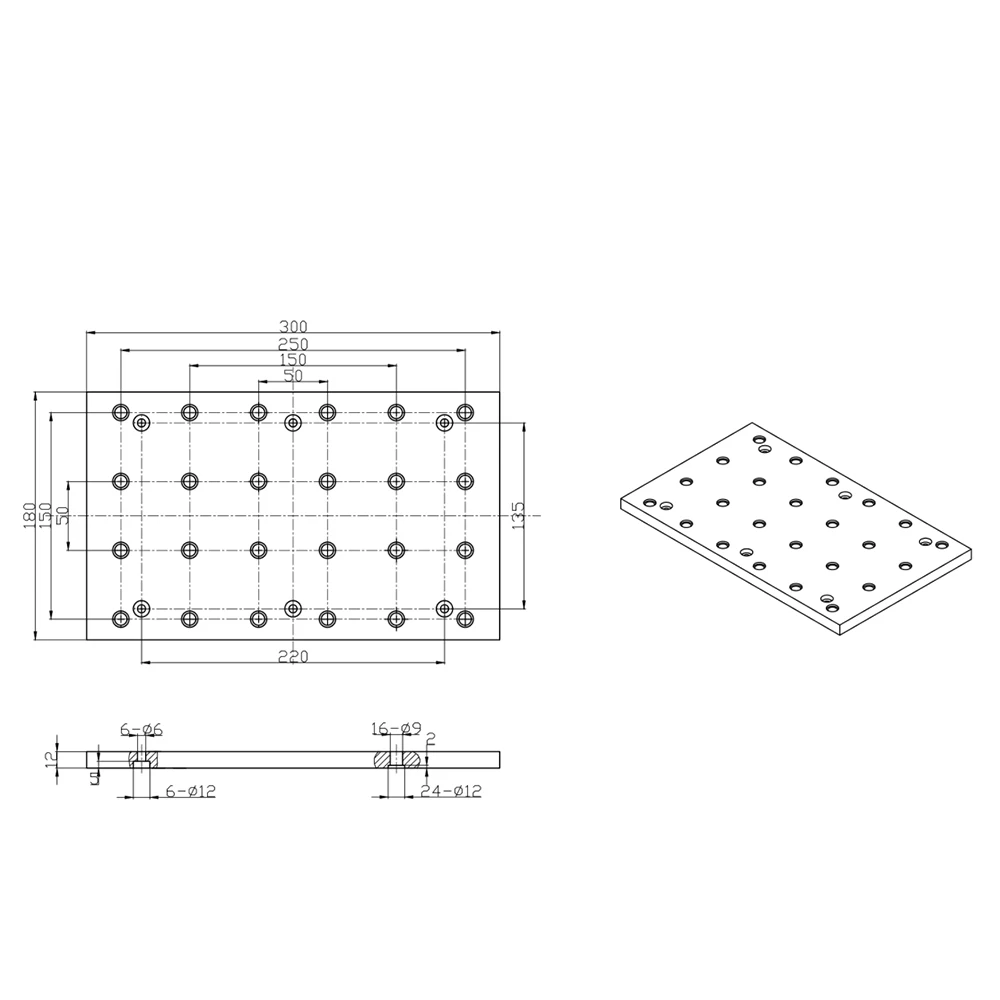 MDF Spoilboard 30*18 Engraver machine Workbench protection board with Pre-installed M6 Holes (6mm) CNC Accessories