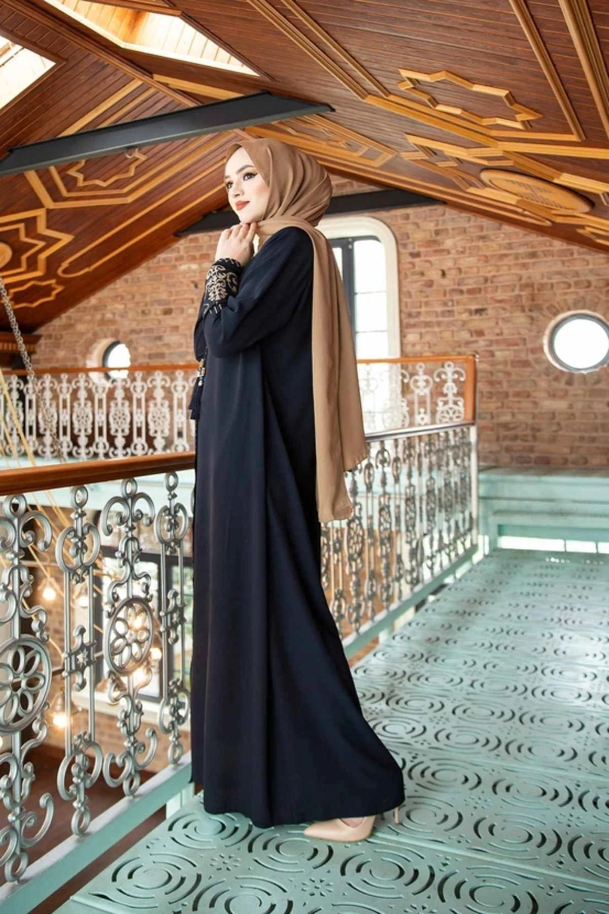 Embroidered Sleeves Abaya Dress Turkey Muslim Fashion Islam Clothing Dubai Istanbul Istanbulstyles Women 2022