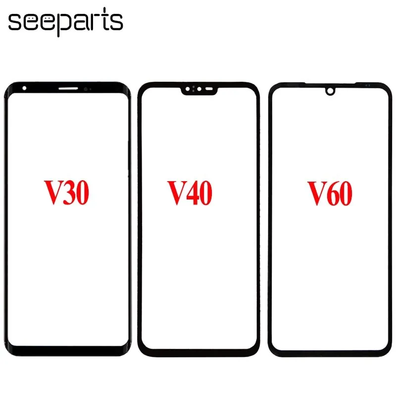 For LG V10  V20 V30 V35 V40 V50 V60 ThinQ Outer Glass Lens Front Glass Screen Panel Replacement Parts V30 Front Glass