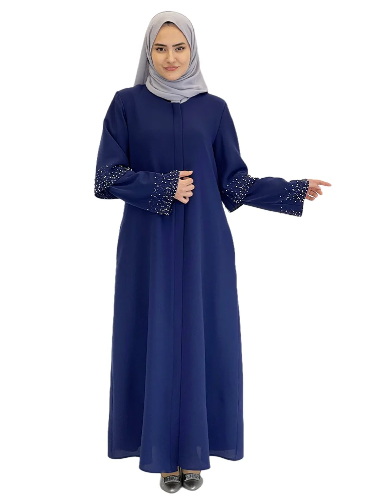 Vestido Abaya de diferentes colores, tela Crep, Moda Para musulmán, ropa informal, Maxi, manga larga, opciones de talla Extra