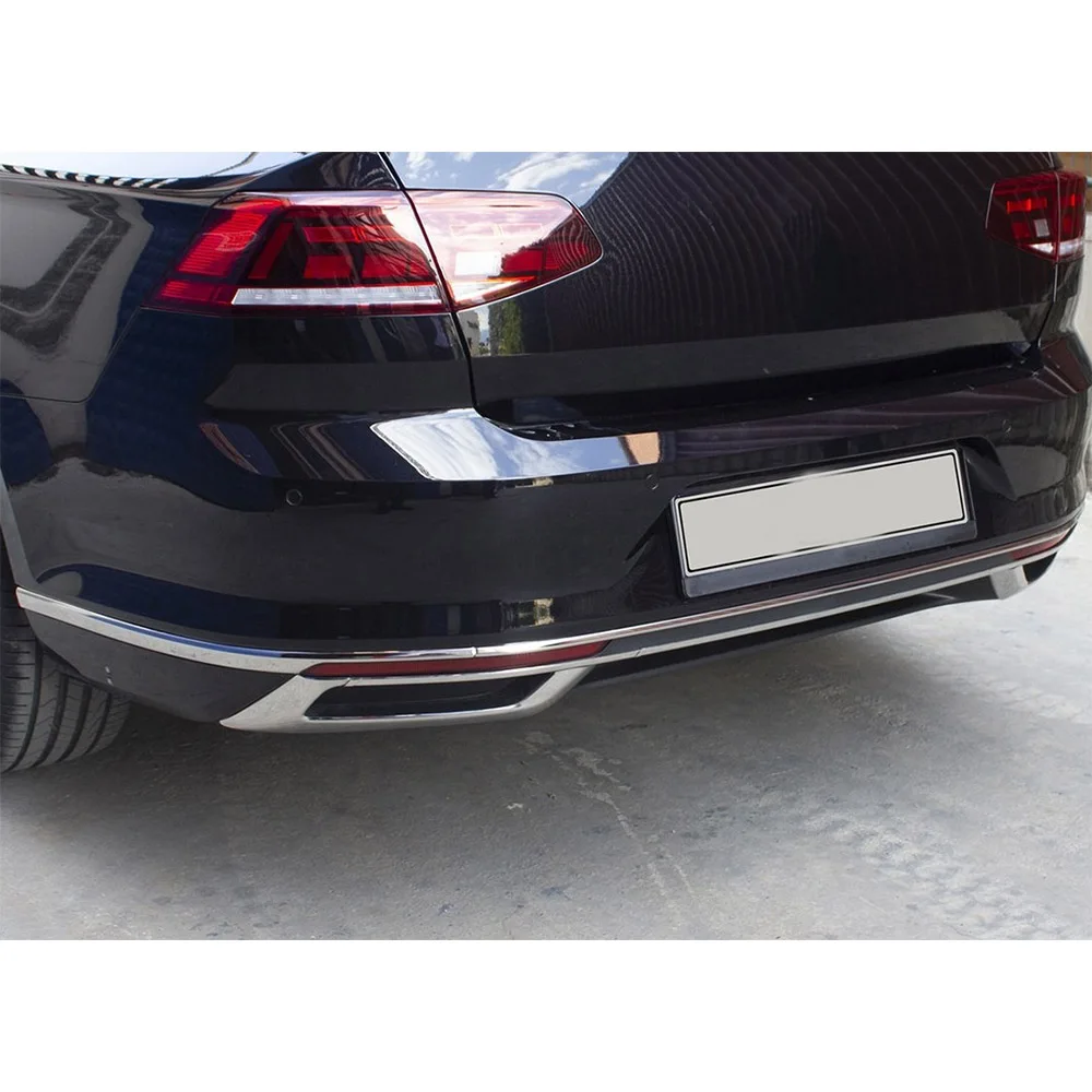 Difusor de marco de escape cromado para VW Passat B8.5, 3 unidades 2019 en adelante Acero inoxidable Diseño modificado de calidad A +