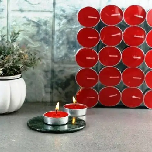 50 pcs Votive Red Candle, Tasteless Decorative Candles, Long-Lasting Candles