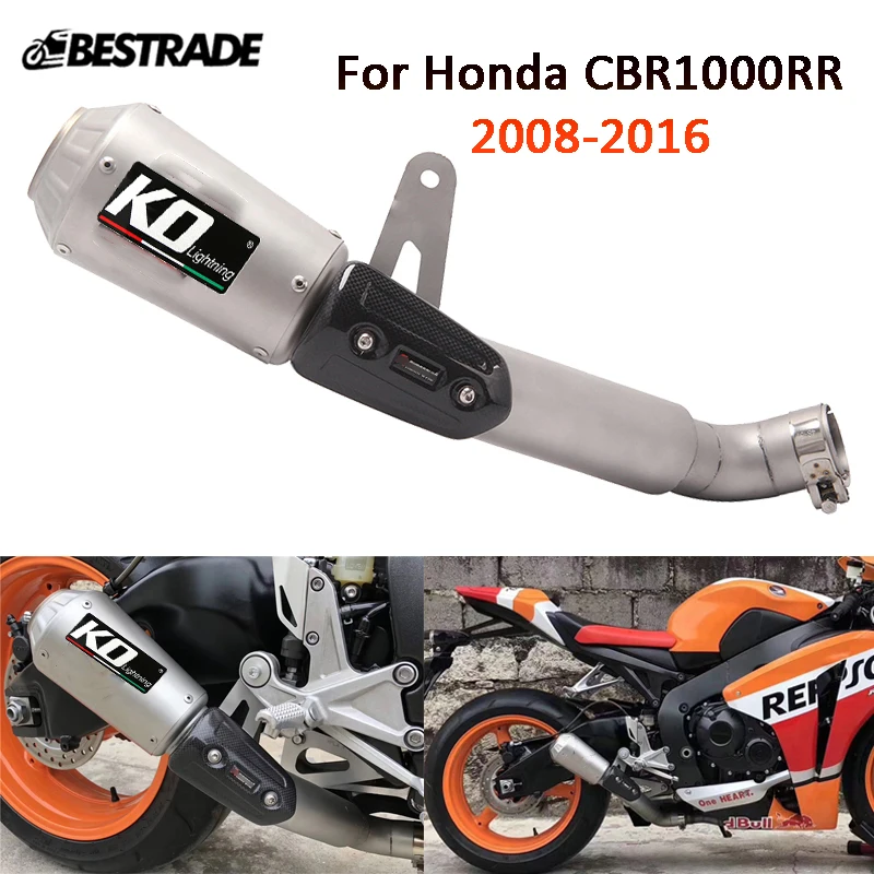 

For Honda CBR1000RR 2008-2016 Motorcycle Exhaust System Tail Pipe 48mm Mid Connect Link Muffler Escape Stainless Steel Pipe