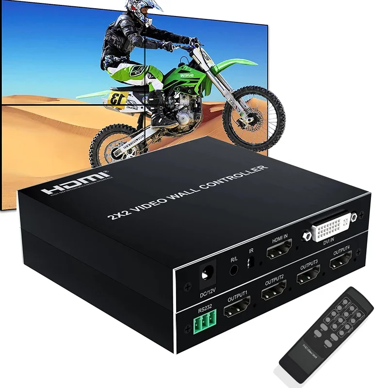 2x2 zgodny z HDMI sterownik wyświetlaczy naściennych HD TV 1080P kontroler Splicer Splitter Display 2x2 1x2