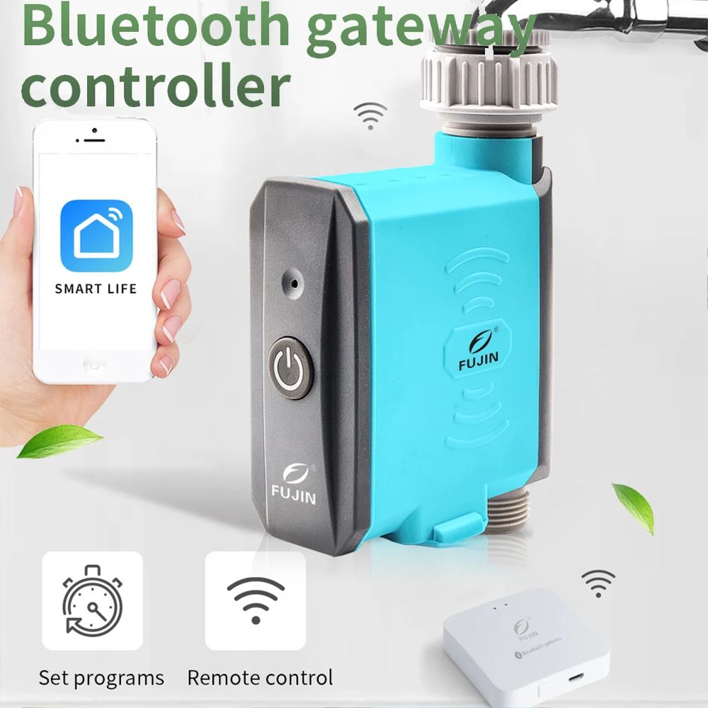 Nashone Minuterie de tuyau intelligente, minuterie d'eau avec hub WiFi, minuterie d'arrosage Télécommande sans fil sur application avec temps et fréquence d'irrigation flexibles pour robinet extérieur