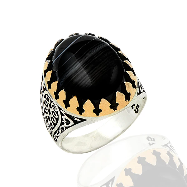 925 Silver Old Style Ethic Turkish Rings for Men