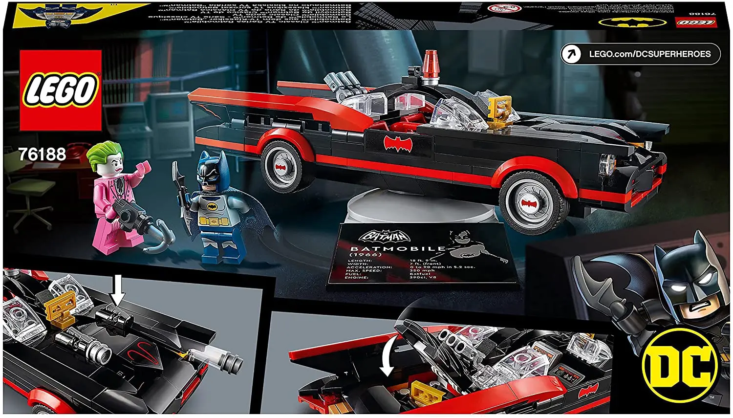 Lego 76188 Batman 1966 Classic Tv Series Batmobile 345 Pieces