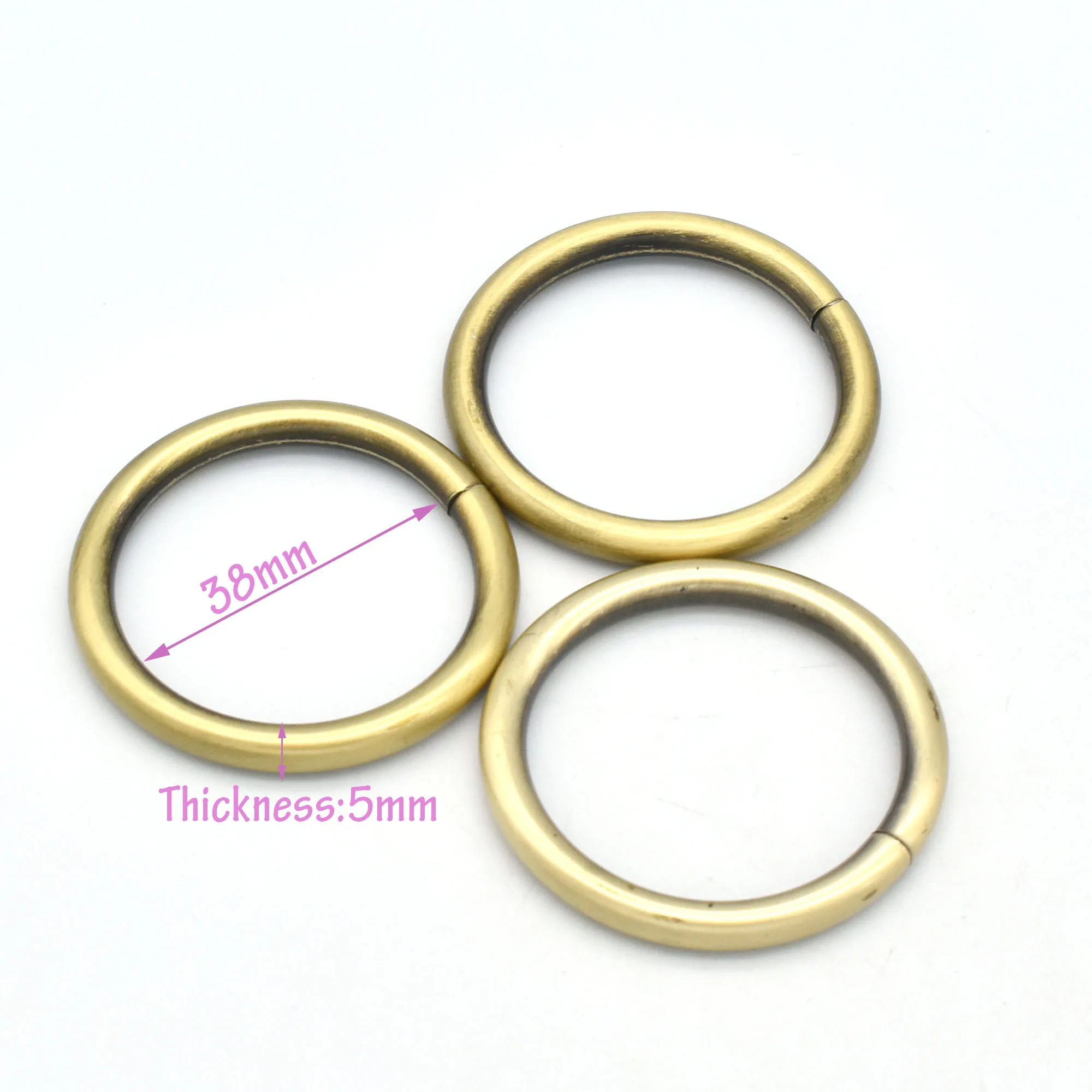 Brass O Ring Non Welded  Circle Ring O  Buckle Round Jump Ring Open Choker Ring Belt Strap Webbing Bag Purse Strap  Ring  1.5''