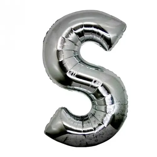 S Letter Foil Balloon Silver Color 40 Inches 435463221