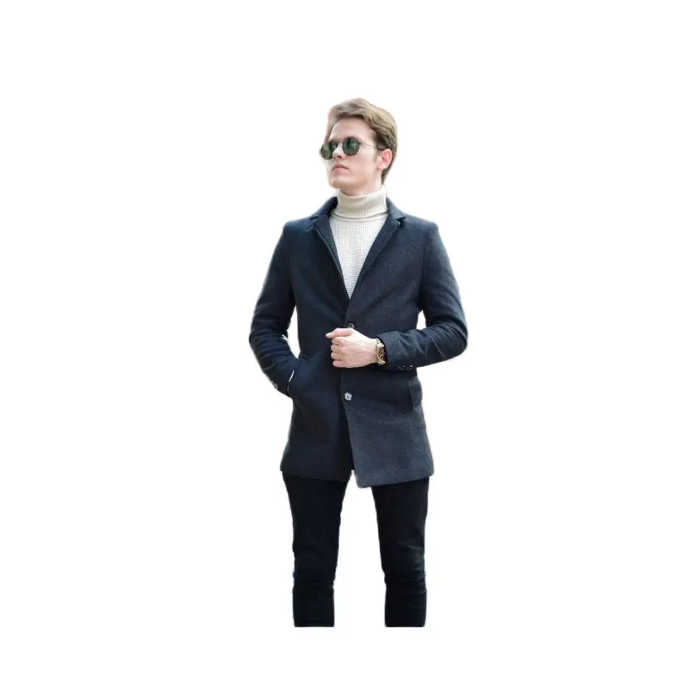 Men's Smoked Stand-Up Collar Cachet Coat 2021 Autumn Winter Season Outerwear HighQuality Sleeve Button DetailedSlimFit Youngstyl