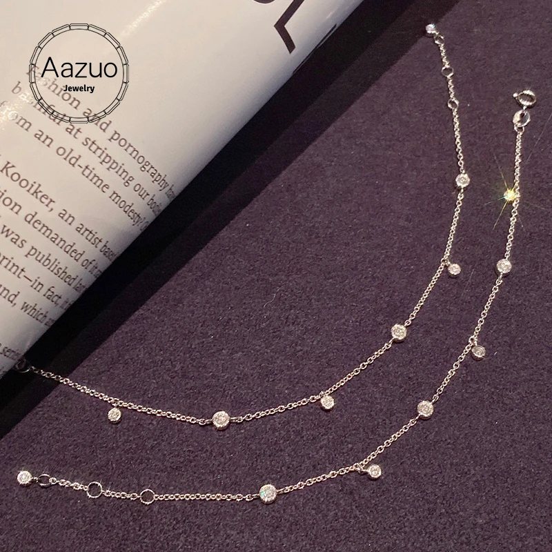 

Aazuo 18K Solid White Gold Real Diamonds 0.30ct H SI Classic Fairy Bracelet For Woman&Girls Birthday Engagement Party