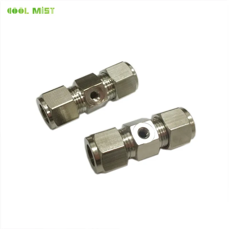 

H02 Non-Slip lock connector 0-120bar brass nickel two hole 120 degree fitting for 3/8 hose mist system