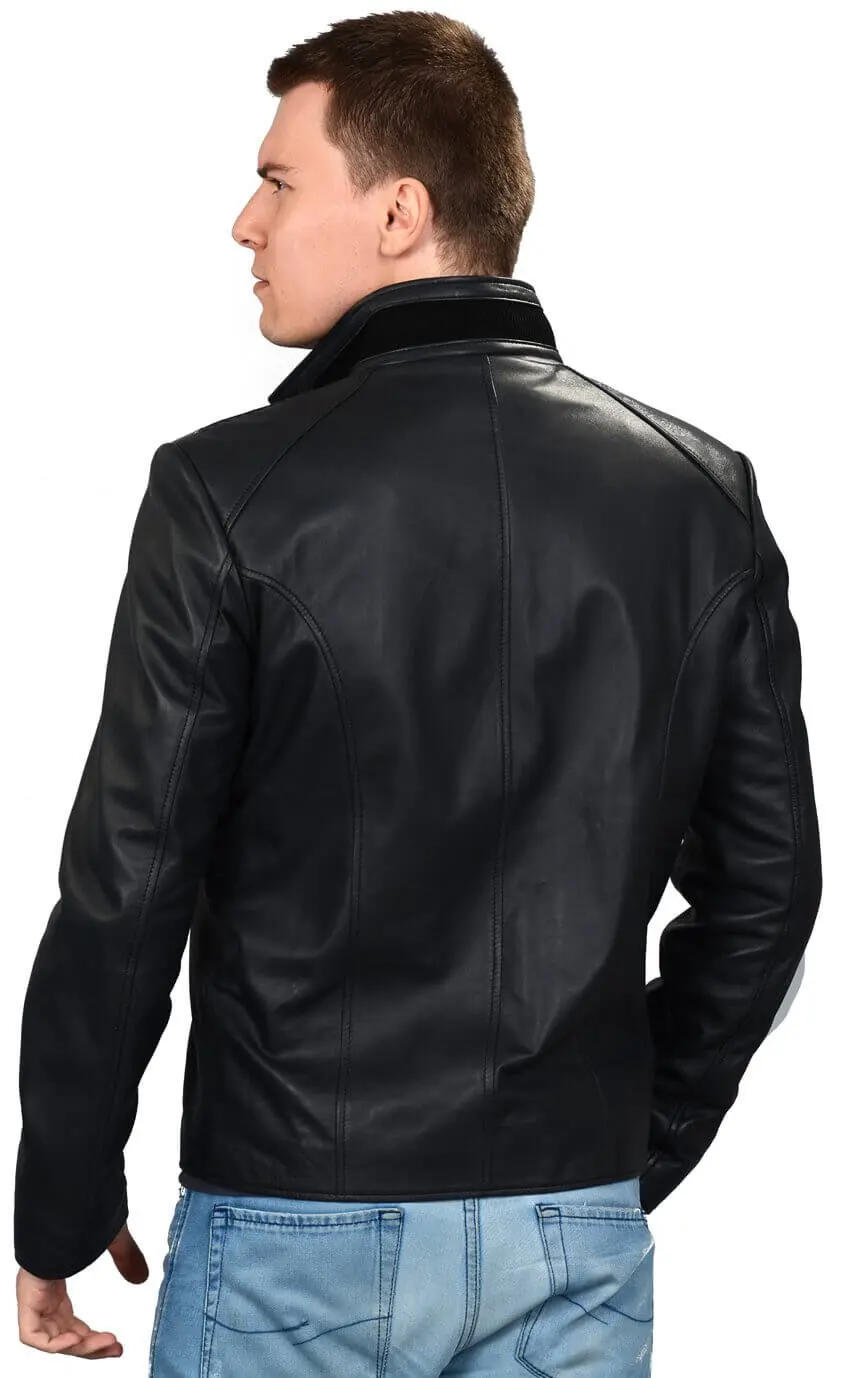 Tirex Jaket Kulit Hitam Asli Kulit Domba Musim Gugur Musim Dingin 2022 Pengendara Sepeda Ramping Ukuran Besar VintageTürkiye