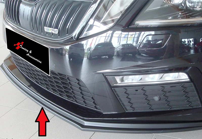 Bumper Depan Gaya Rieger Bibir untuk Skoda Octavia 2017 2019 Aksesori Mobil Splitter Diffuser Spoiler Rok Samping Penyetelan Mobil Sayap