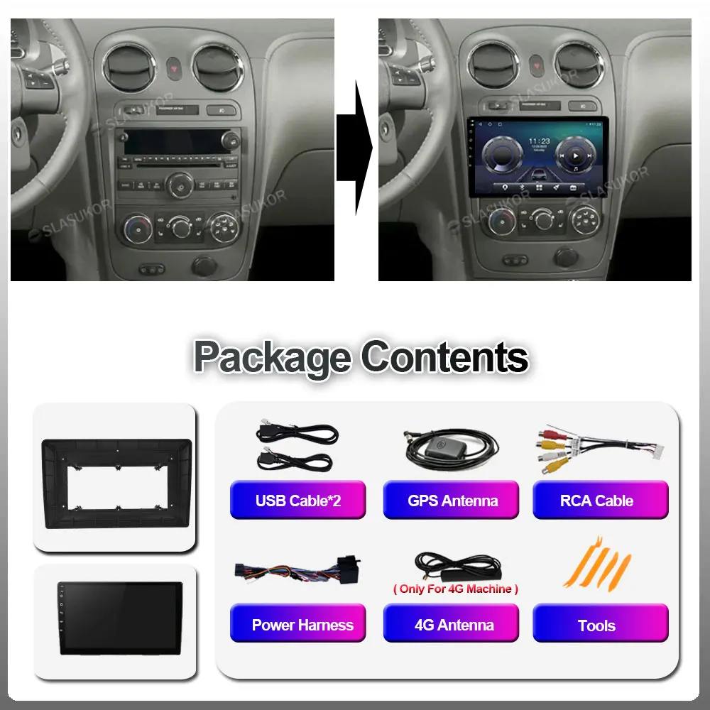 10 Inch Android 10 For PONTIAC G5 G6 Solstice 2004 - 2012 Cable Car Radio Multimedia Video Player Navigation GPS No 2 din DVD