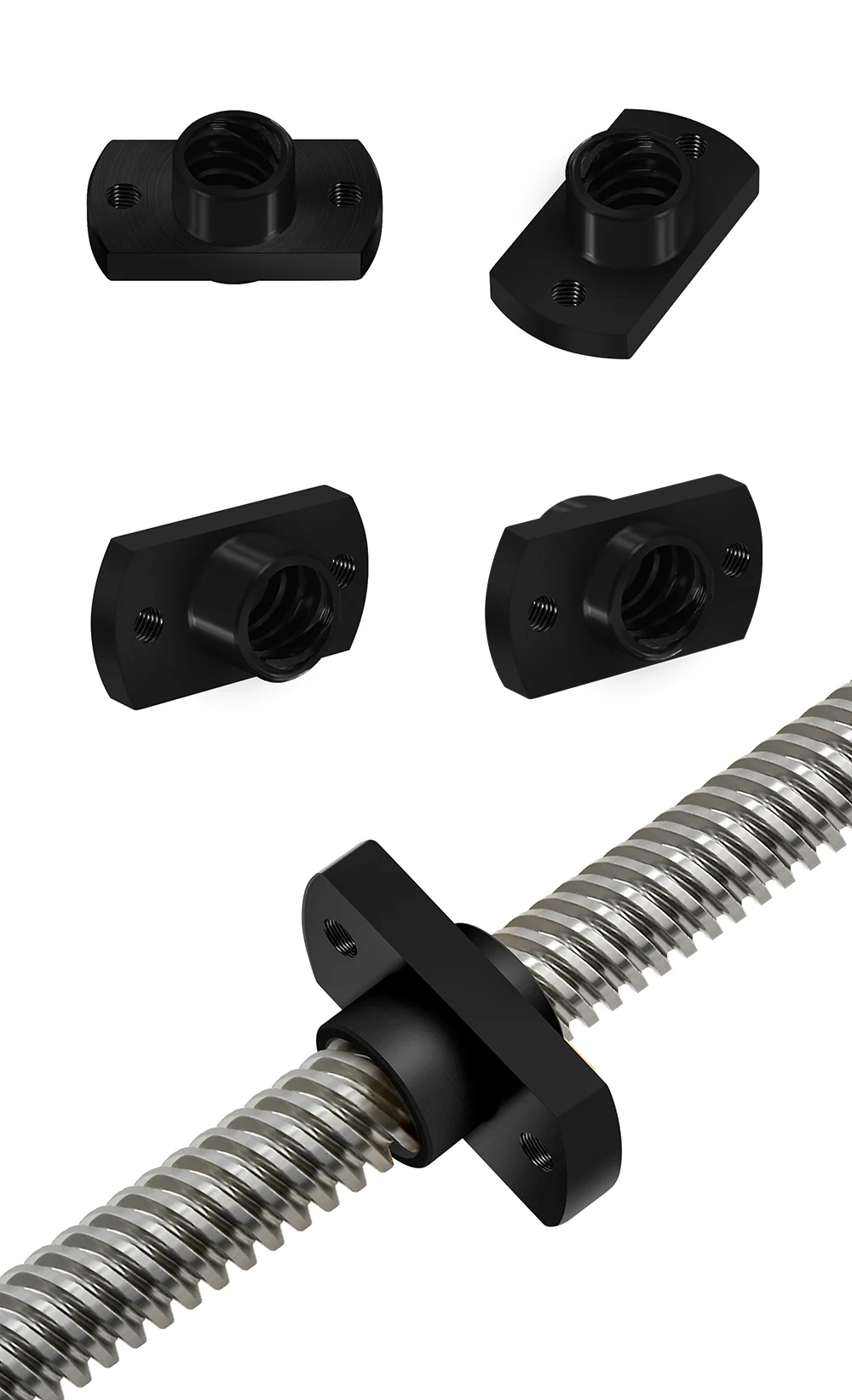 3D-Drucker T8-Spindel Fräsmutter aus POM, 8mm Gewinde für Upgrade Ender 3 CR-10 Ender-3 Spindel 3D-Drucker T8 Spindel POM-Mutter – Detail 3
