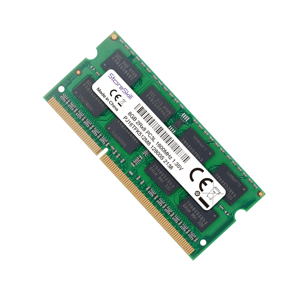 StoreSkill Memory DDR3L Notebook 4GB 8GB 10600 1333 12800 1600 لأجهزة الكمبيوتر المحمول DDR3 Ram SODIMM Memoria