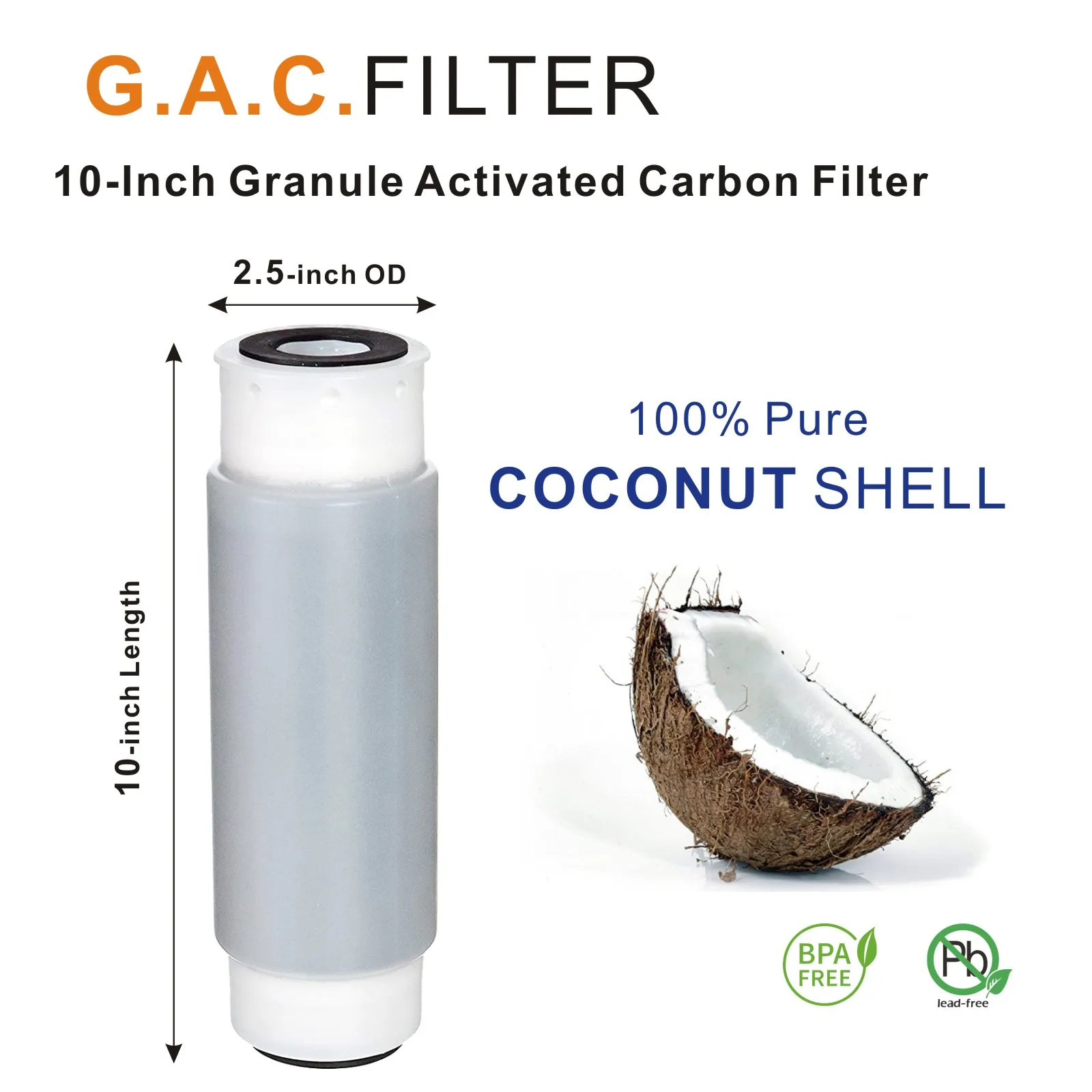 Picture 5: Compatible Cuno Aqua-Pure AP117 Replacement Universal GAC Water Filter Cartridge 2.5