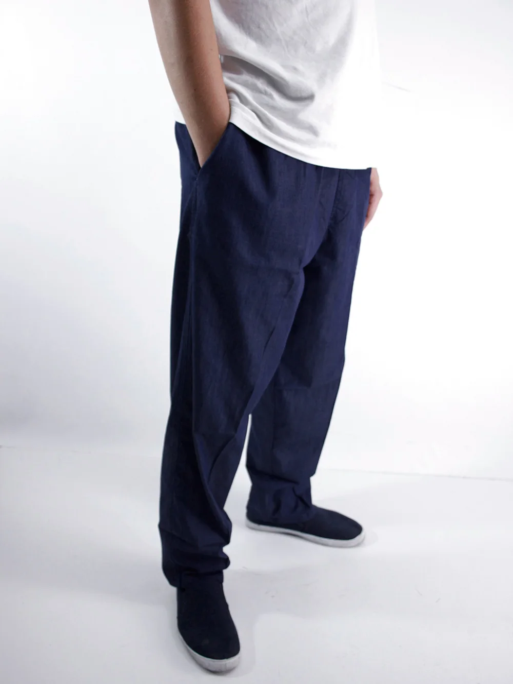 Vintage Men Casual Pants Baggy Plenty Drawstring Solid Color Pockets Sweatpants Workout Trousers Streetwear Muslim Umrah