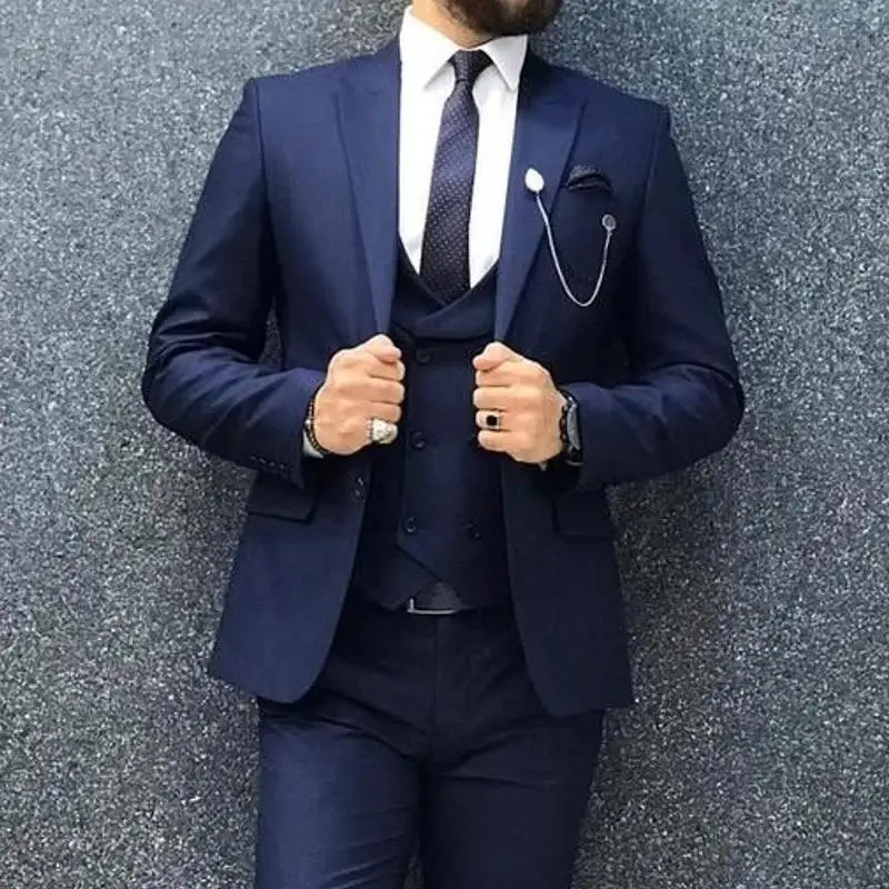 

Men's Suits & Blazers 2023 Fashion Slim Fit Formal Wedding Groom Tuxedo Notched Lapel 3 Piece Male Suit Jacket With Vest Pants