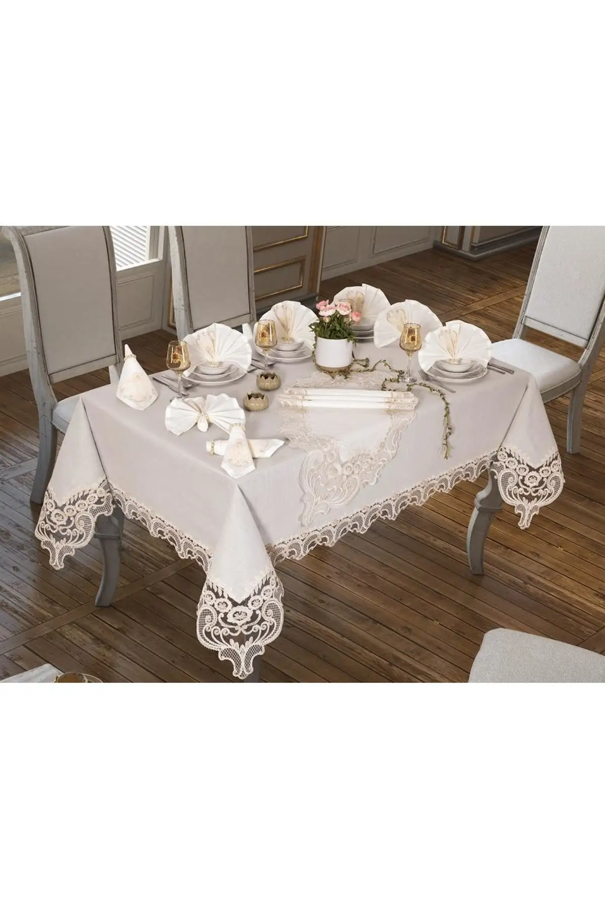 Aleph Table Cloth 26 Piece Cream CD161883