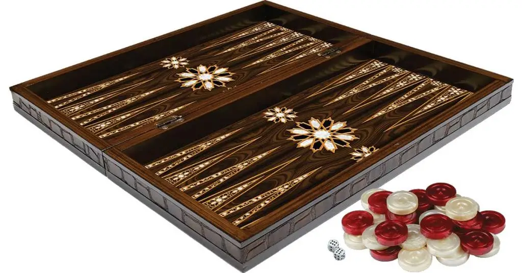 Orient Pearlescent Wooden Backgammon Set Big size