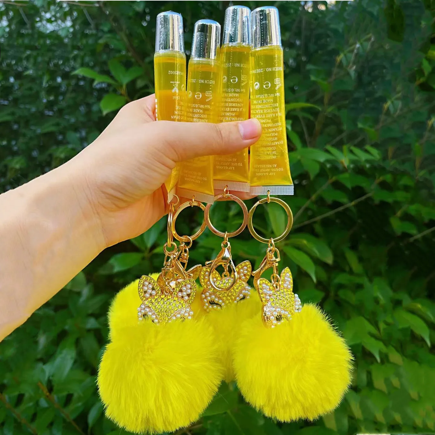 2022 Lipgloss Base Private Label Clear Pacifier Lipstick Mermaid Mini Set Keychain Holder Gel Fox Key Chain Lip Gloss