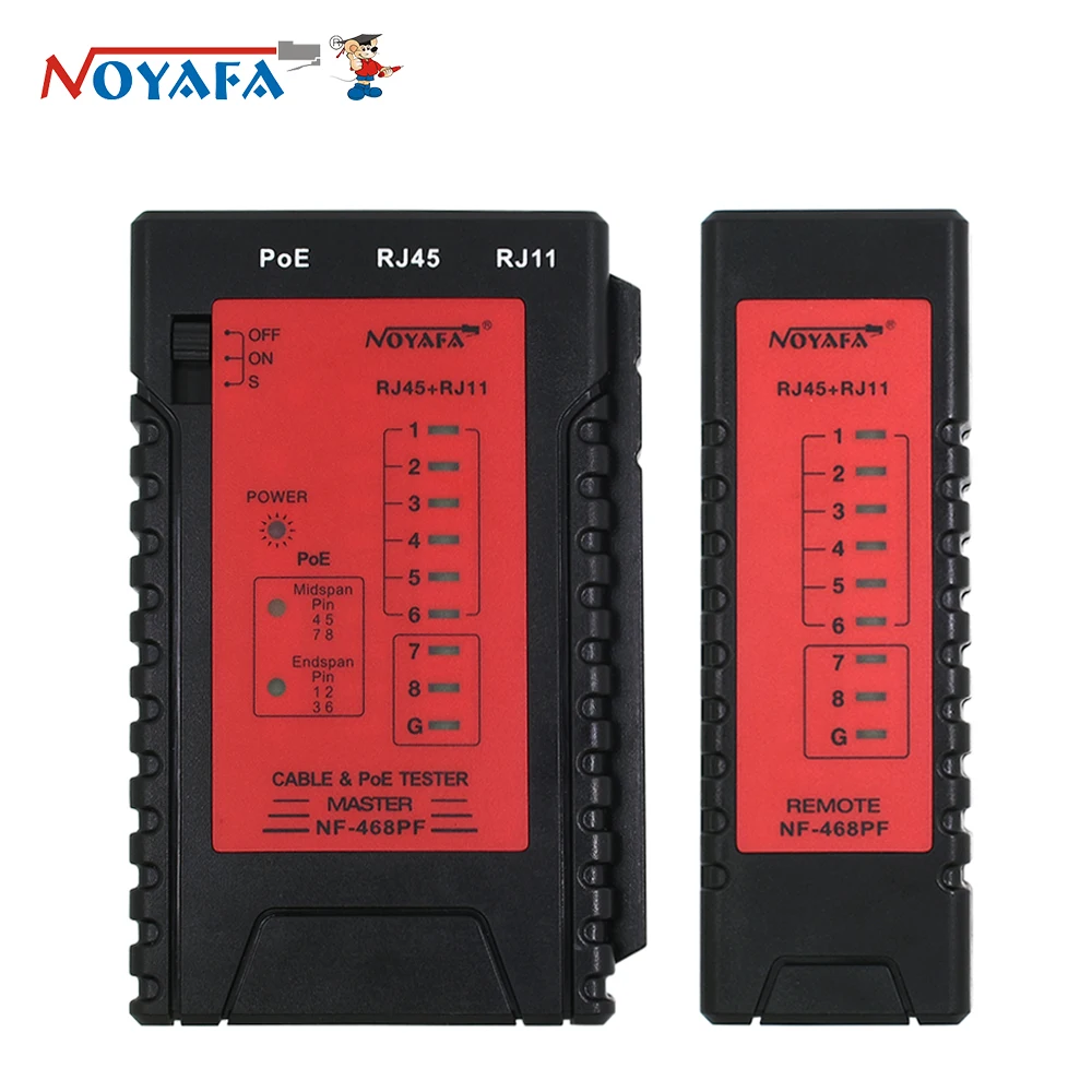 NOYAFA NF-468PF Netzwerk Kabel Tester Poe Tester RJ11 RJ45 Kabel Kontinuität Test Professionelle Draht Finder Netzwerk Werkzeuge