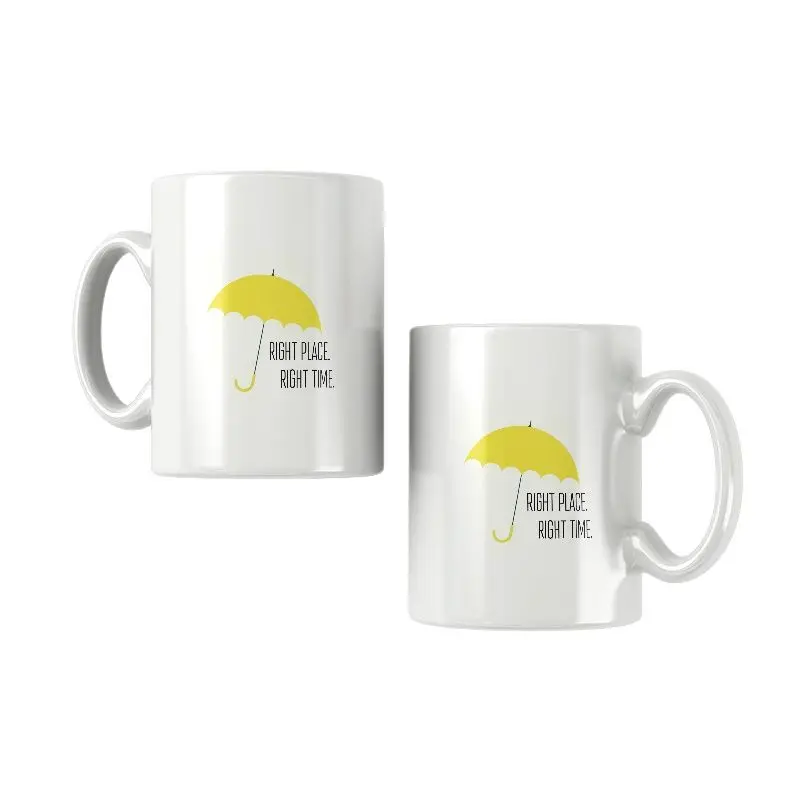 Café branco presente chá xícara de leite canecas lugar certo tempo certo guarda-chuva amarelo como eu conheci sua mãe série de tv