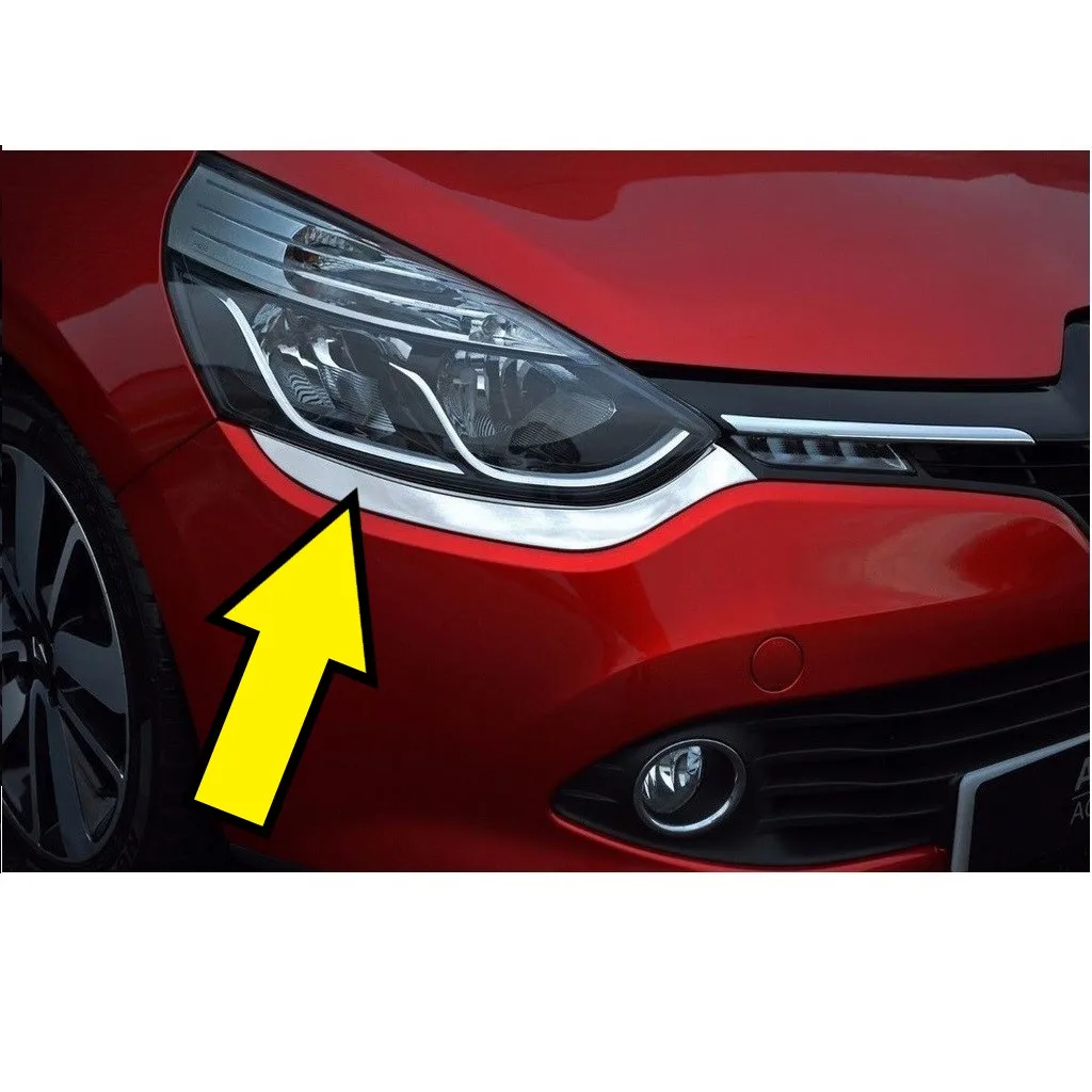 Headlight Bottom Trim Frame For Clio 4 Chrome Stainless Steel Cover 2012 2013 2014 2015 2016 Car Tuning Accessories Left Right